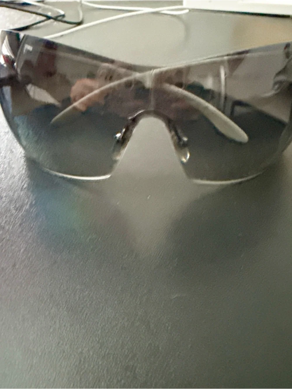 Versace womens Shield Sunglasses in White and Gray